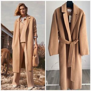 Mango Wool Blend Belted Coat Bloggers Fav New
